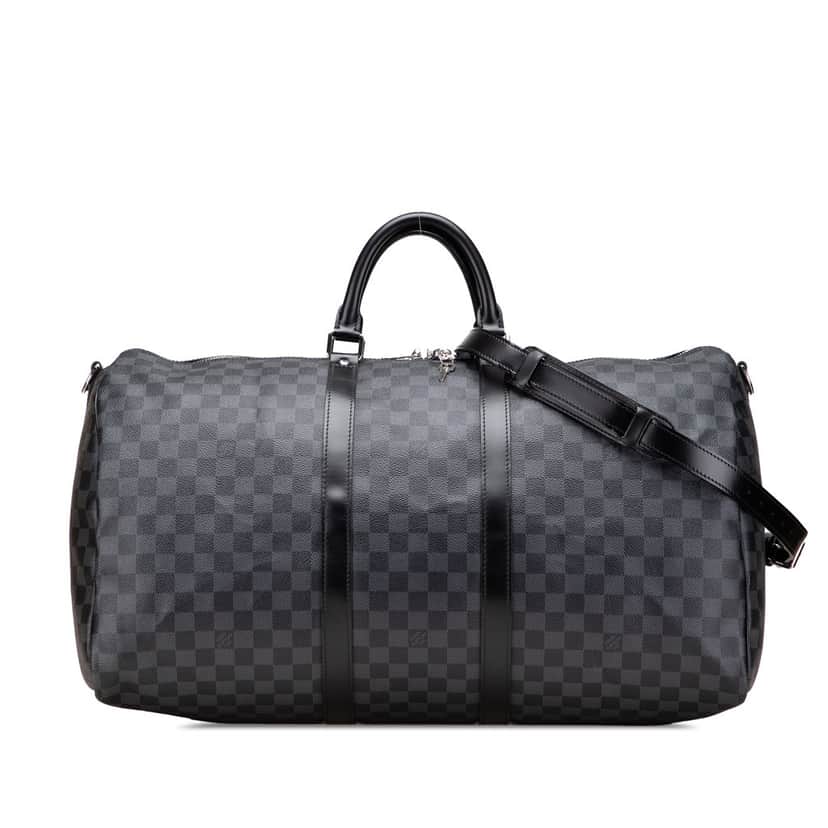Louis Vuitton Damier Graphite Keepall Bandouliere 55 Grey Canvas Good condition - Front View