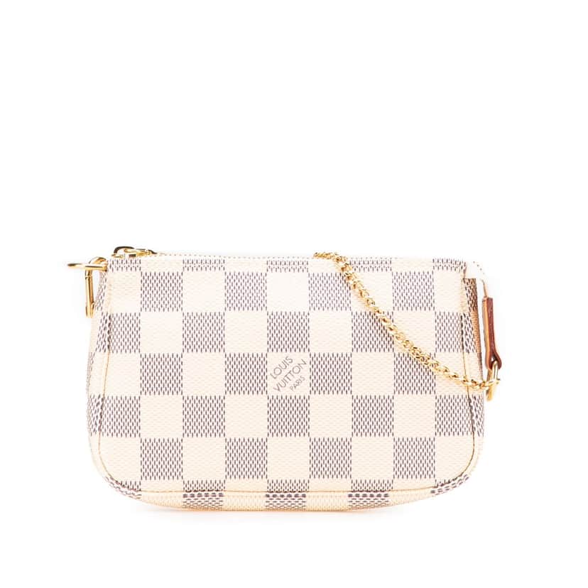 Louis Vuitton Damier Azur Mini Pochette Accessoires White Canvas Good condition - Front View