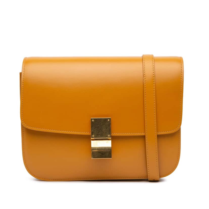 Celine Medium Calfskin Classic Box Orange Leather Good condition - Front View