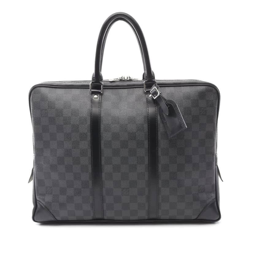 Louis Vuitton Damier Graphite Porte Documents Voyage PM Black Canvas Good condition - Front View