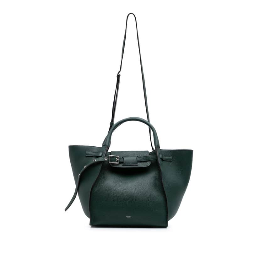 Celine Small Grained Calfskin Big Bag Green Leather Good condition - Front View