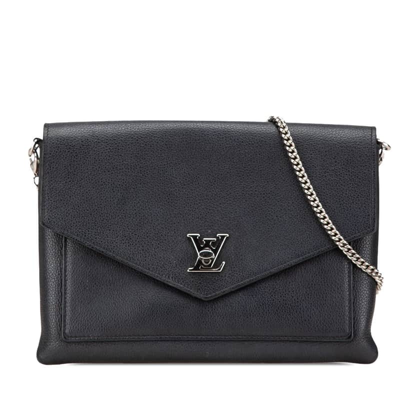 Louis Vuitton MyLockMe Chain Pochette Black Leather Good condition - Front View