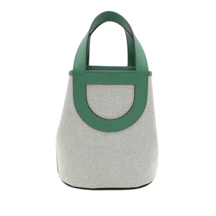 Hermès Toile and Swift In the Loop 18 Grey Canvas Good condition - Front View