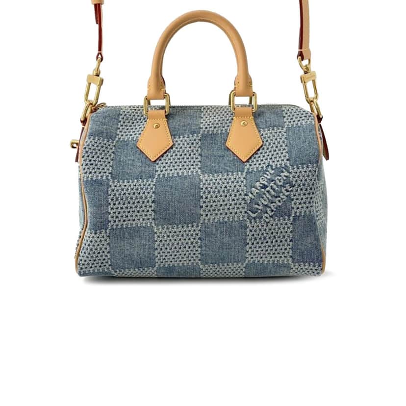 Louis Vuitton Damier Denim Speedy Bandouliere 25 Blue Denim Good condition - Front View