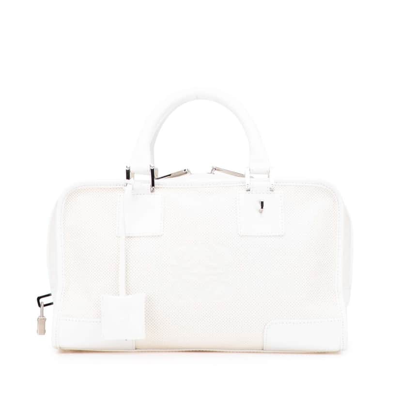 Loewe Perforated Leather Amazona 28 White Leather Very good condition - Front View