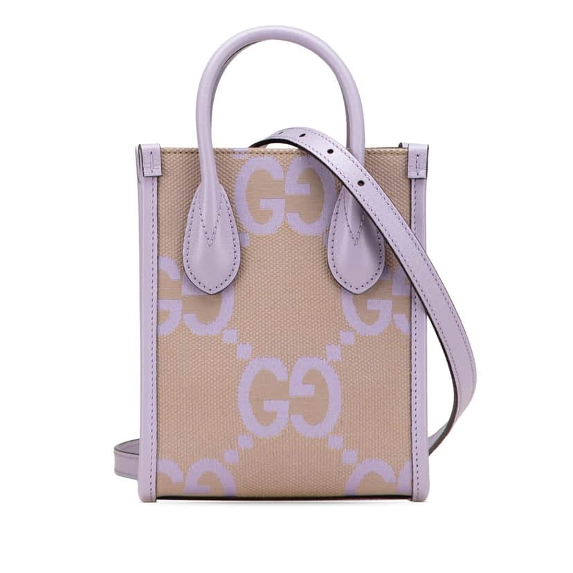 Gucci Mini Jumbo GG Canvas Interlocking G Satchel Brown Canvas Good condition - Front View