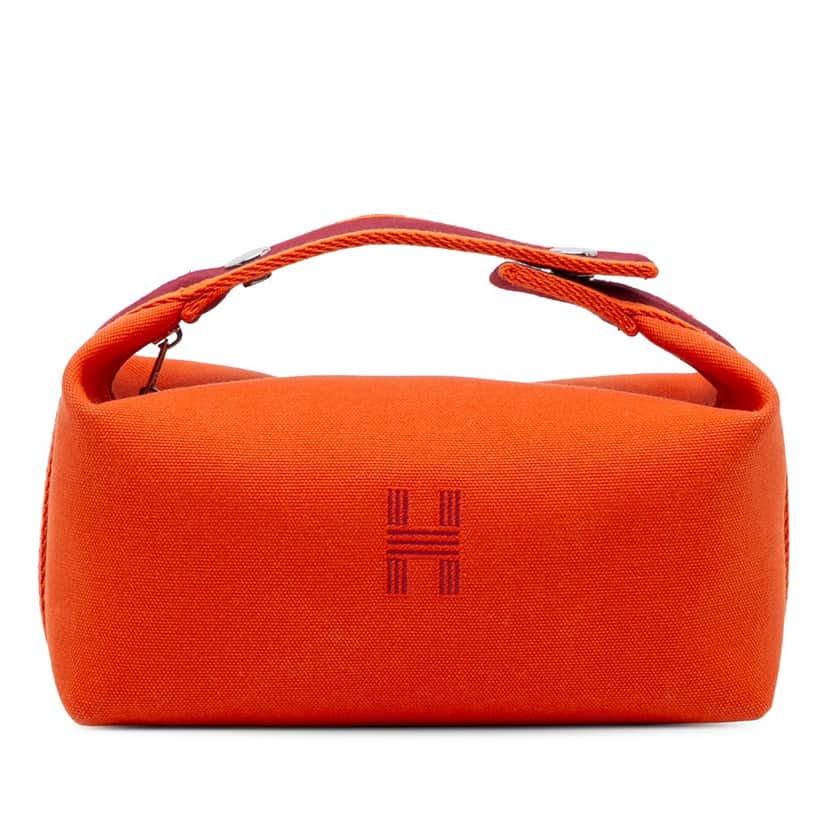 Hermès Small Canvas Bride A Brac Case Orange Canvas Good condition - Front View