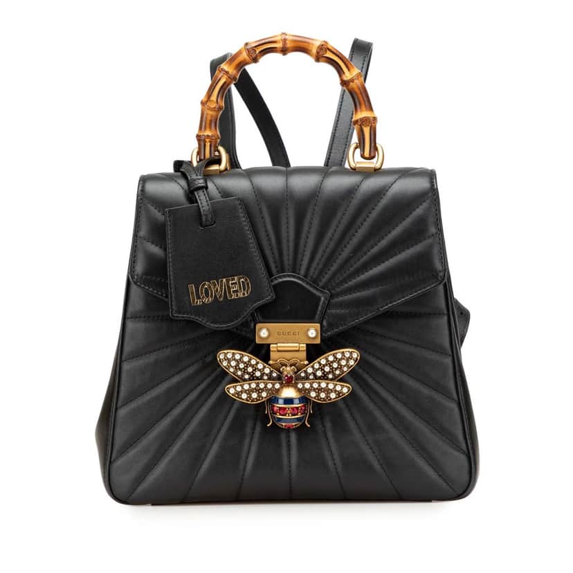 Gucci Calfskin Bamboo Trapuntata Queen Margaret Backpack Black Leather Good condition - Front View