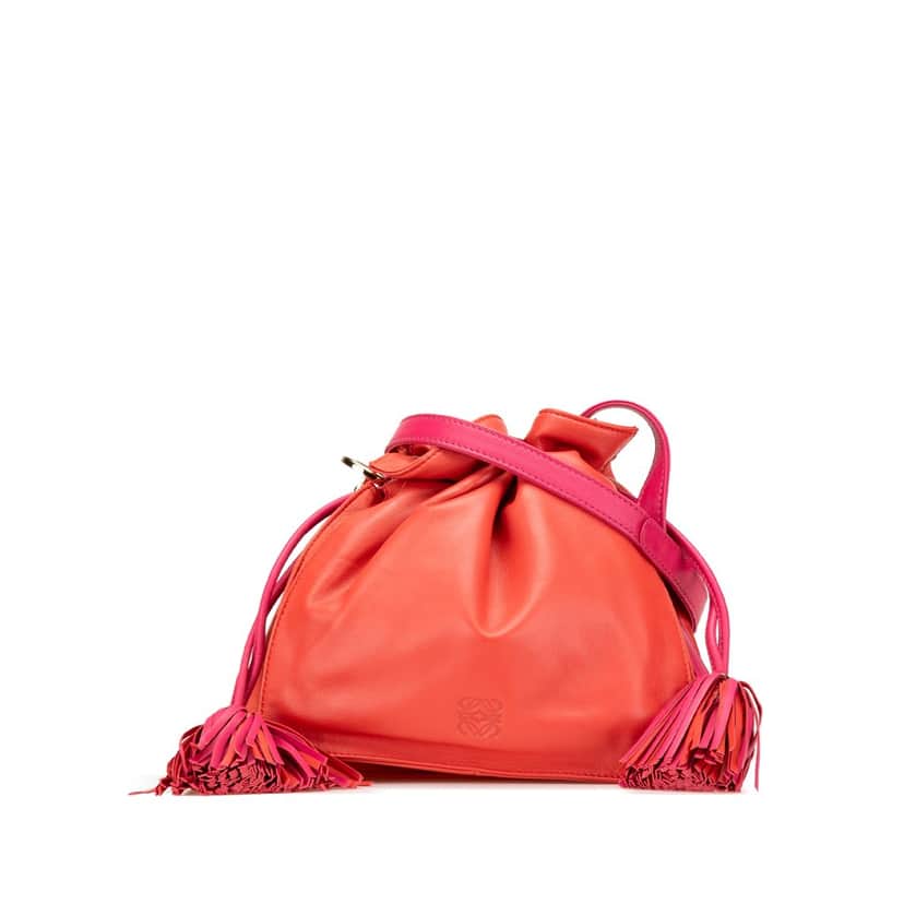Loewe Nappa Flamenco Tassel 22 Crossbody Red Leather Good condition - Front View