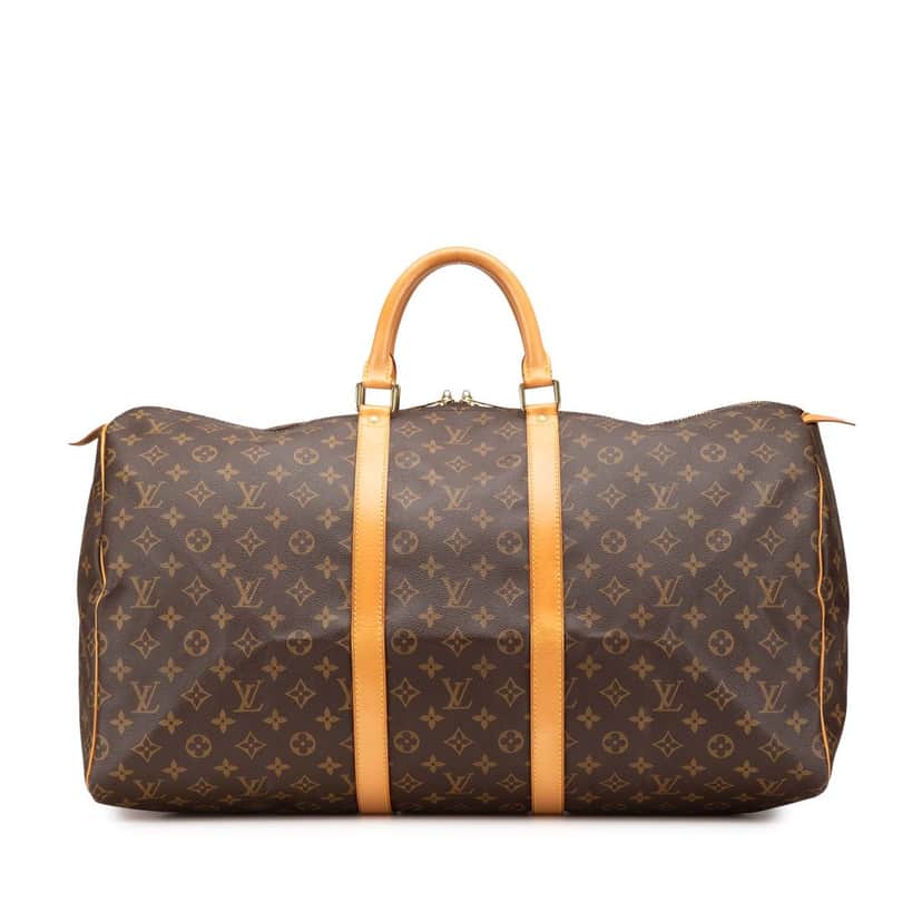 Louis Vuitton Monogram Keepall 55 Brown Canvas Good condition - Front View