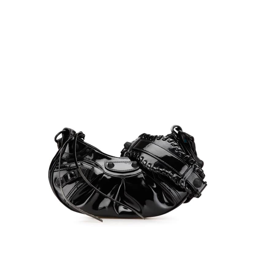 Balenciaga Patent Motocross Le Cagole XS Black Leather Good condition - Front View