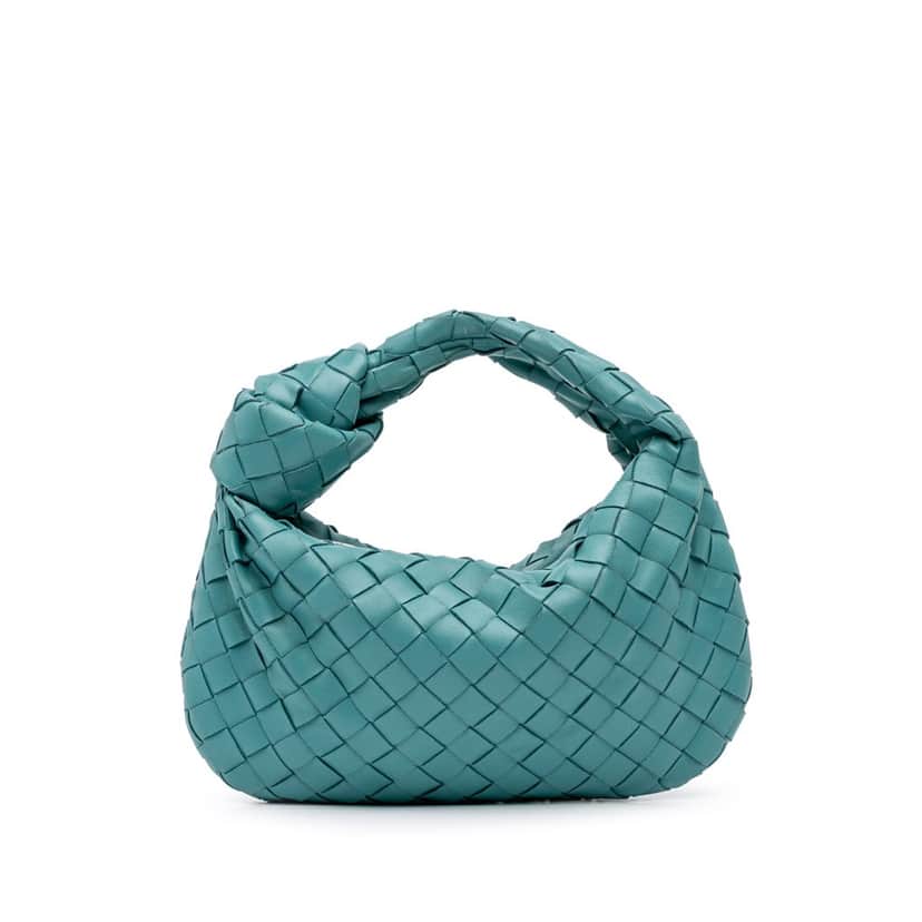 Bottega Veneta Mini Nappa Intrecciato Jodie Blue Leather Good condition - Front View