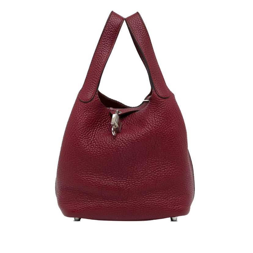 Hermès Clemence Picotin Lock 18 Red Leather Good condition - Front View