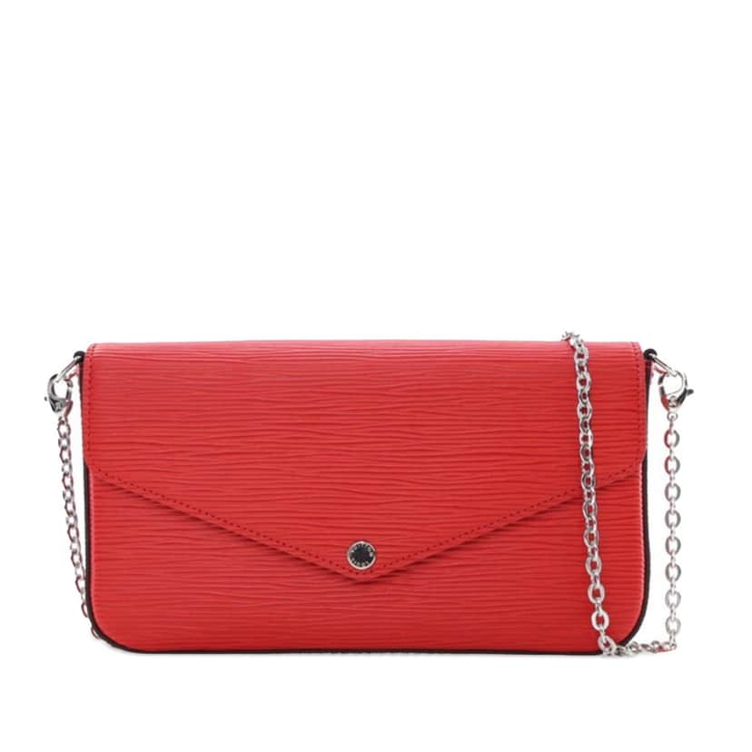 Louis Vuitton Epi Pochette Felicie Red Leather Good condition - Front View