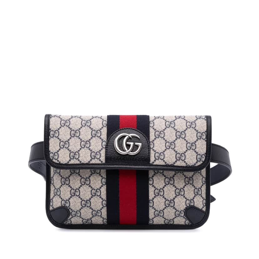 Gucci GG Supreme Ophidia Belt Bag Brown Canvas Good condition - Front View