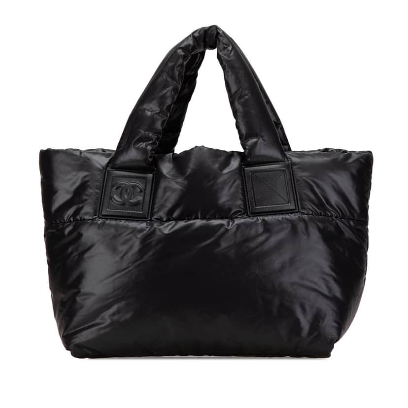 Chanel Small Quilted Nylon Coco Cocoon Tote Black Good condition - Front View