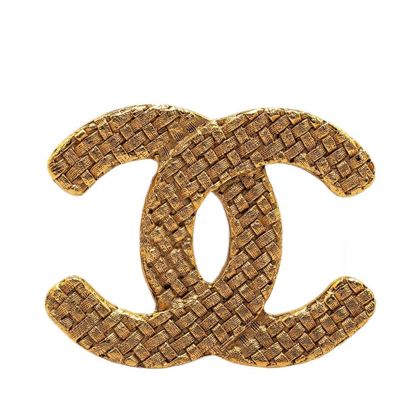 Chanel CC Brooch Gold Metal Good condition - Front View