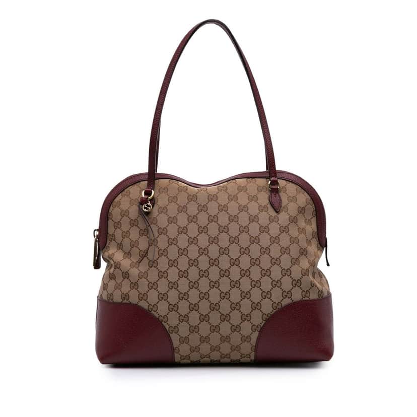 Gucci Medium GG Canvas Bree Dome Tote Brown Canvas Good condition - Front View