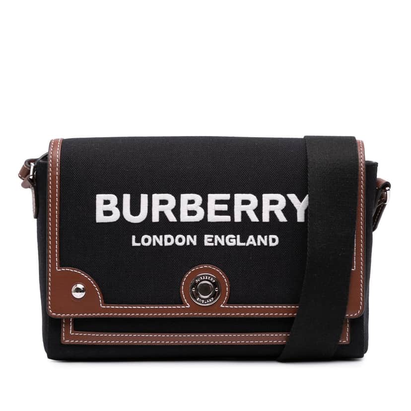 Burberry Canvas Horseferry Note Crossbody Black Canvas Good condition - Front View