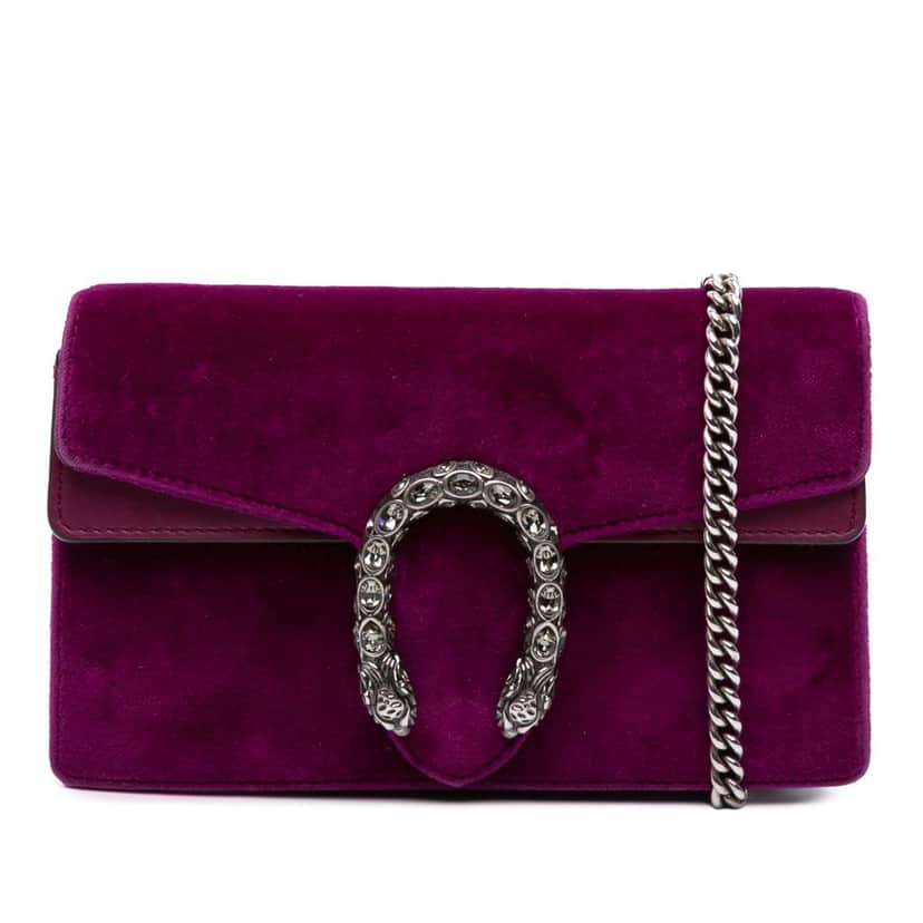 Gucci Super Mini Velvet Dionysus Crossbody Purple Velvet Good condition - Front View