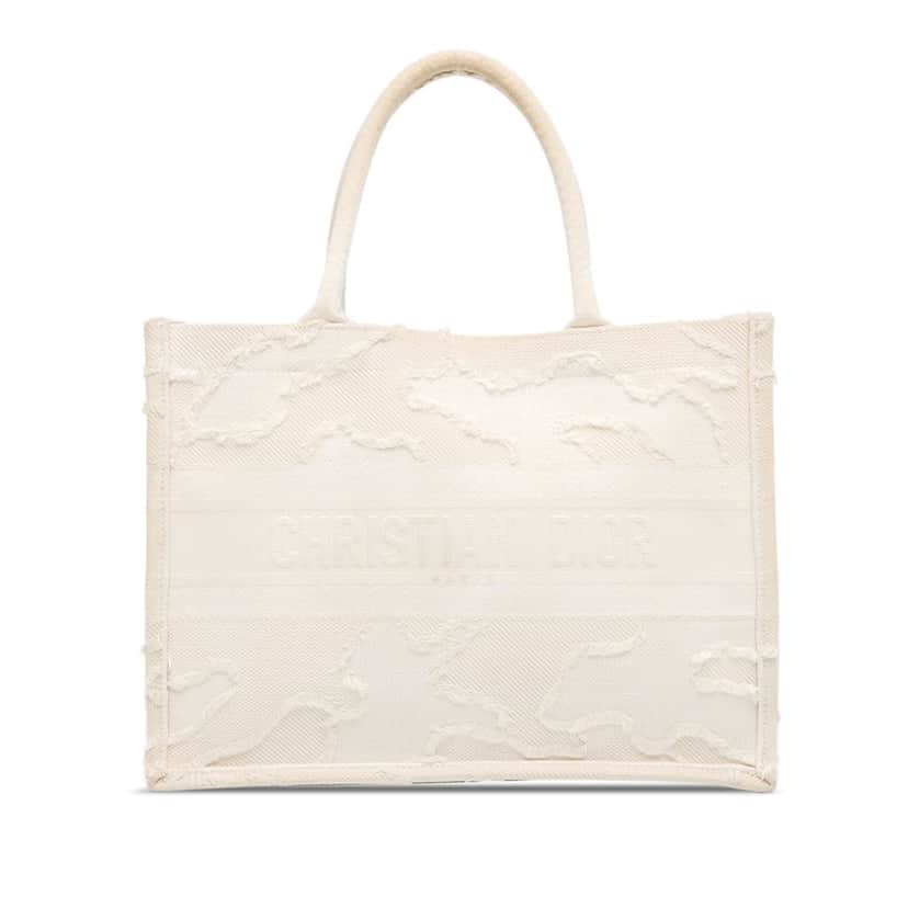 Dior Medium Camouflage Book Tote White Canvas Very good condition - Front View