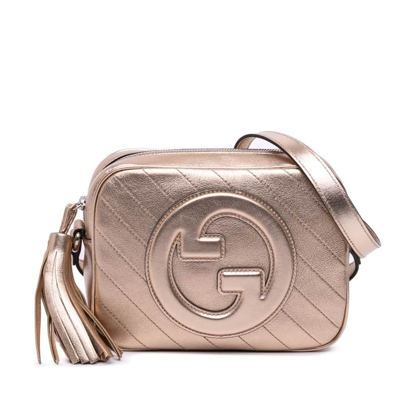 Gucci Small Metallic Calfskin Blondie Crossbody Gold Leather Good condition - Front View