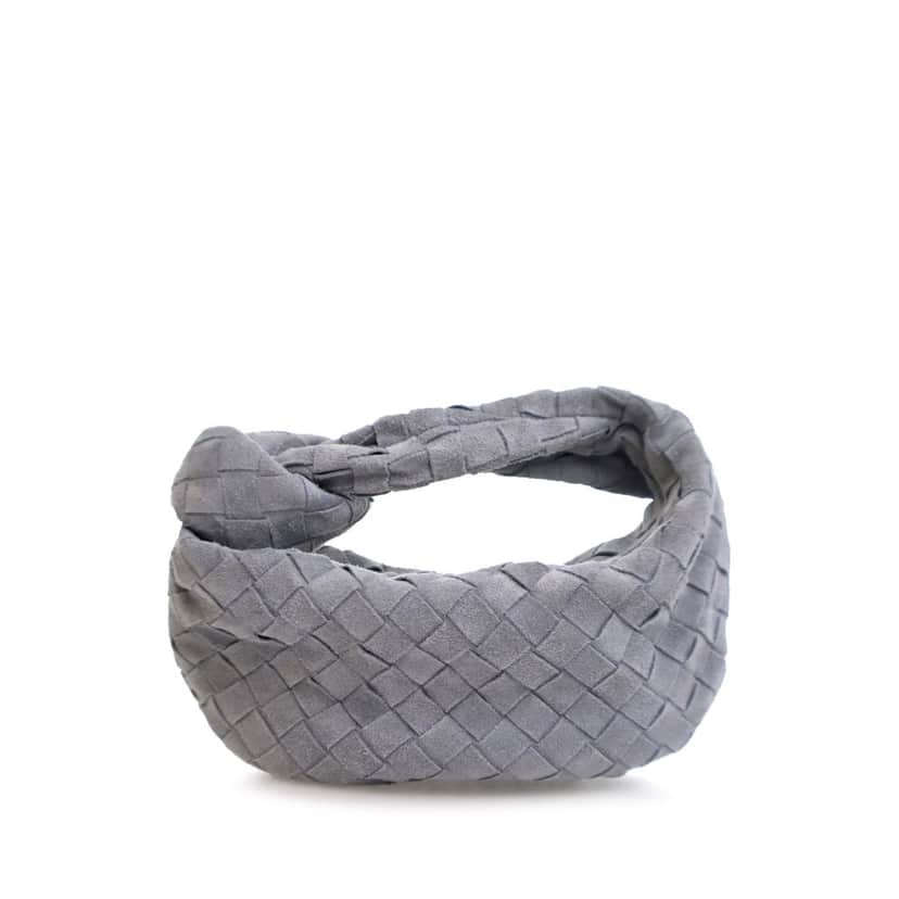 Bottega Veneta Mini Suede Intrecciato Jodie Grey Leather Good condition - Front View