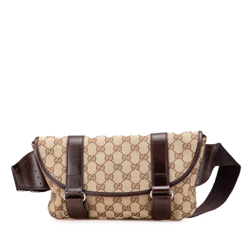 Gucci GG Canvas Belt Bag Brown Canvas Good condition - Front View