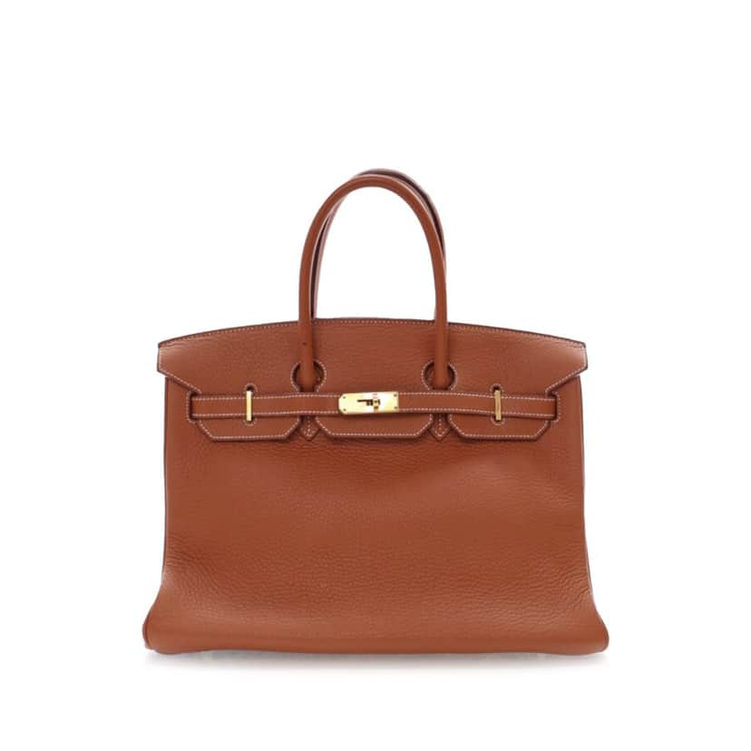 Hermès Clemence Birkin Retourne 35 Brown Leather Good condition - Front View