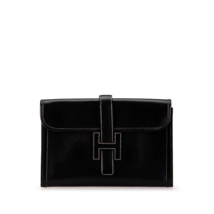 Hermès Box Calf Jige 29 Black Leather Fair condition - Front View