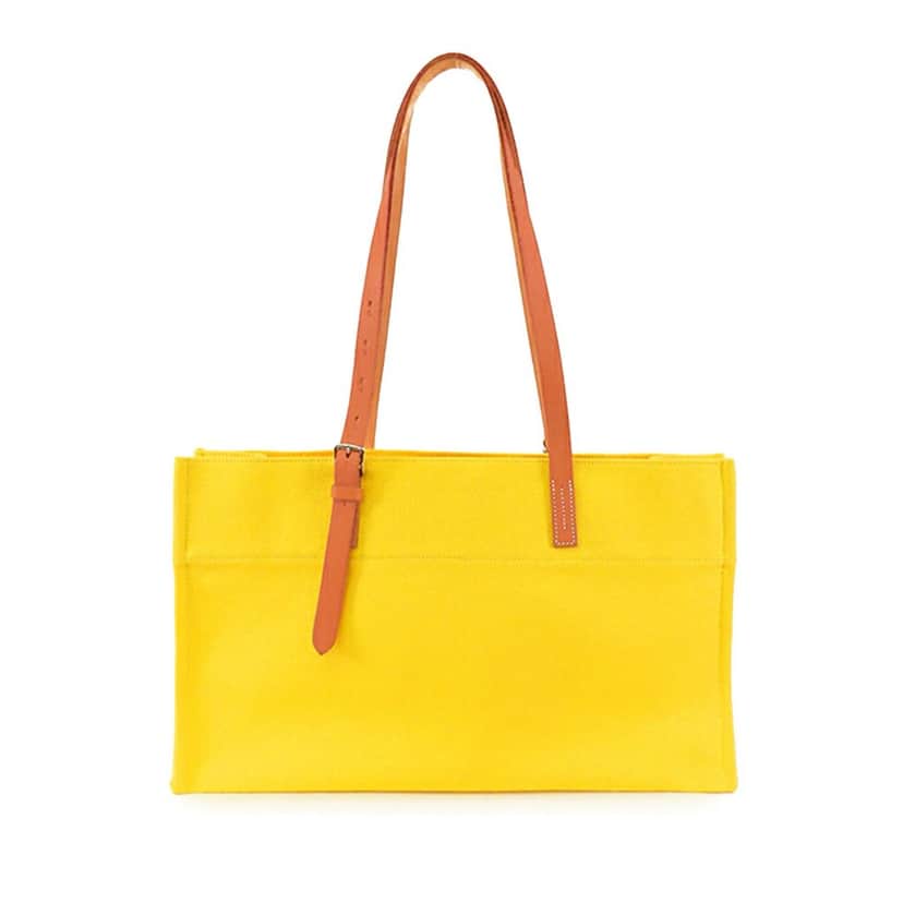 Hermès Toile Etriviere Elan Yellow Canvas Good condition - Front View