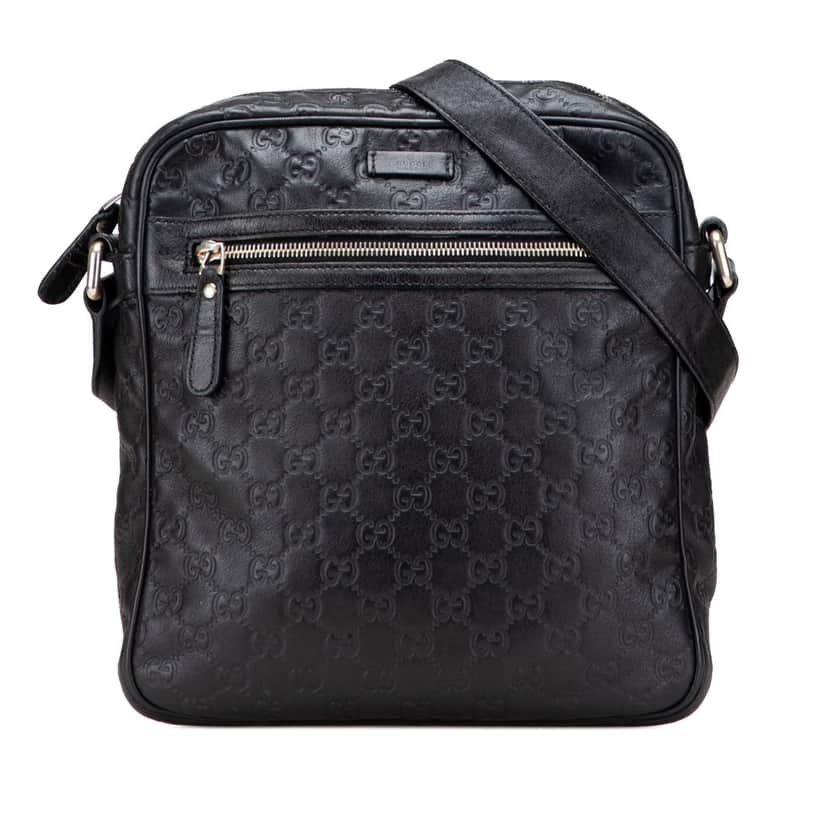 Gucci Guccissima Crossbody Black Leather Good condition - Front View