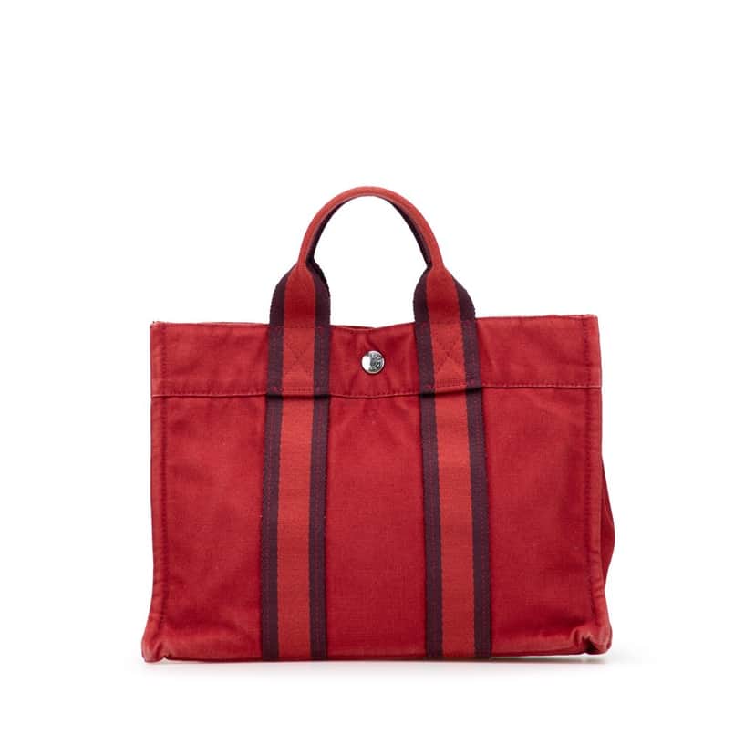 Hermès Canvas Fourre Tout PM Red Canvas Good condition - Front View