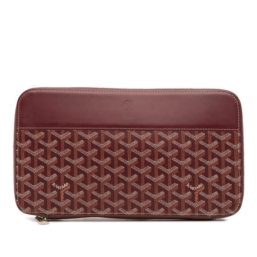 Goyard Goyardine Opera Travel Wallet Red Canvas Good condition - Front View