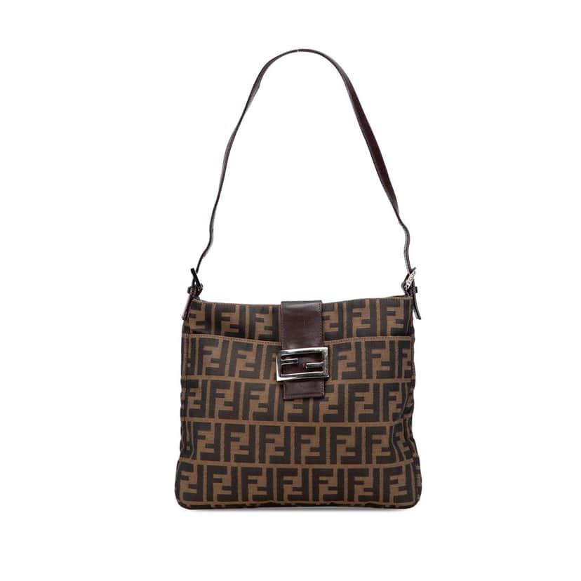 Fendi Zucca Canvas Shoulder Bag Brown Canvas Good condition - Front View