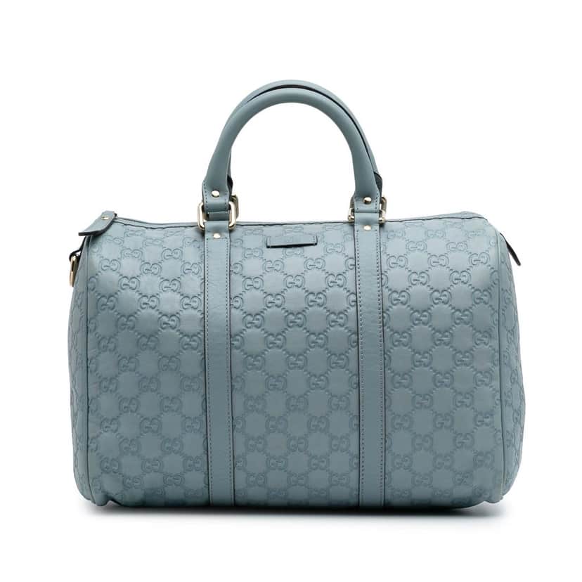 Gucci Guccissima Joy Boston Bag Blue Leather Good condition - Front View
