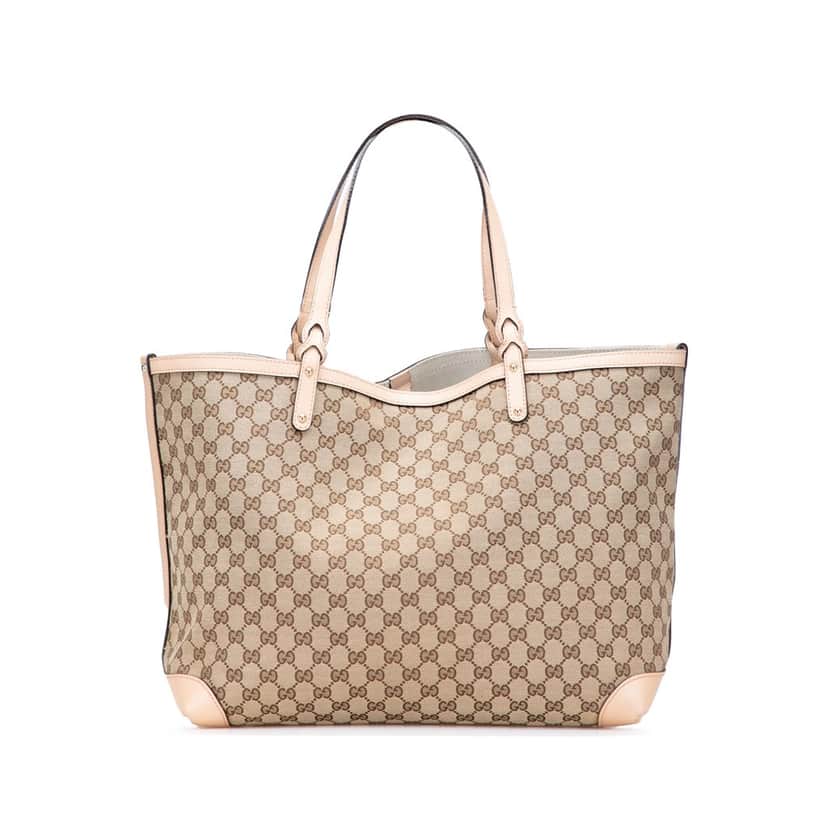Gucci Large GG Canvas Craft Tote Brown Canvas Good condition - Front View
