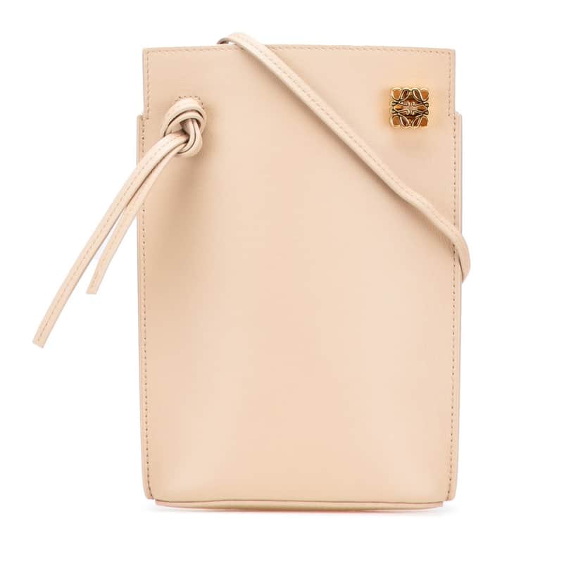 Loewe Calfskin Dice Pocket Crossbody Brown Leather Good condition - Front View