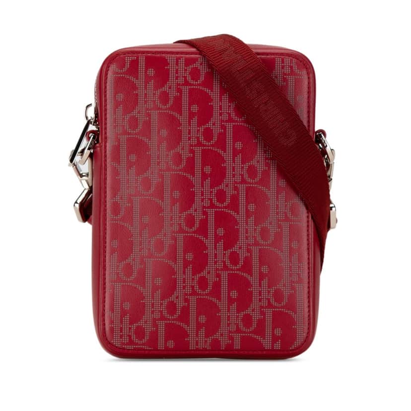 Dior Oblique Galaxy World Tour Messenger Bag Red Leather Good condition - Front View