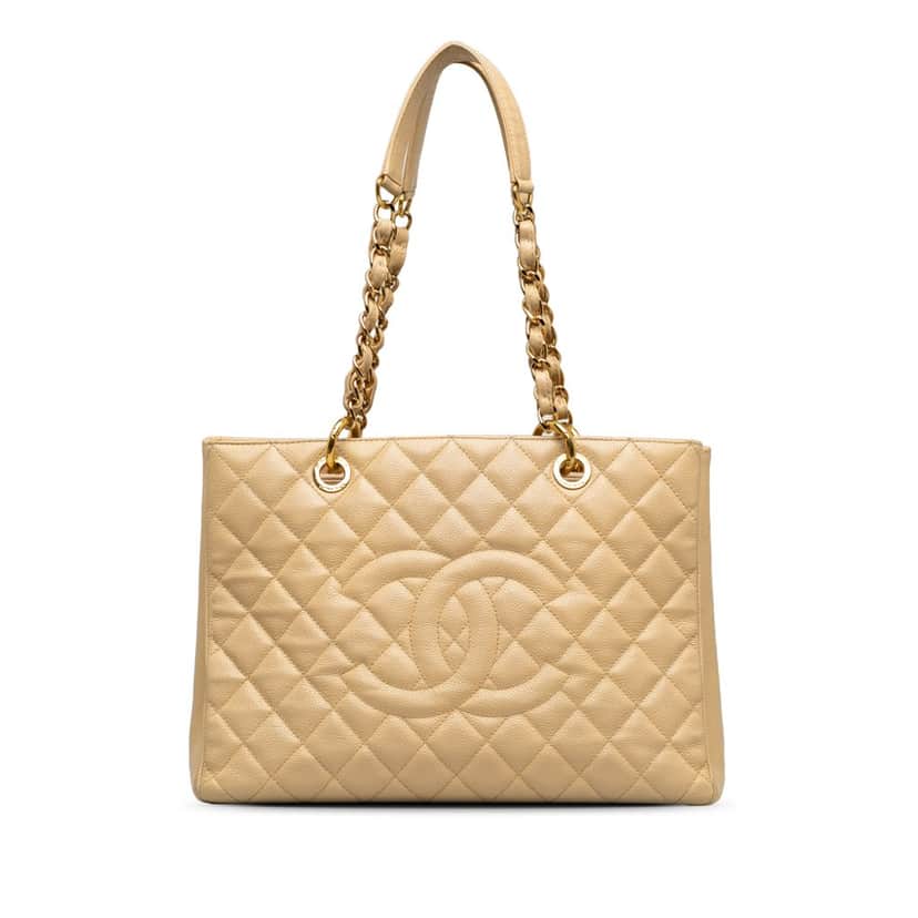 Chanel Caviar Grand Shopping Tote Brown Leather Good condition - Front View