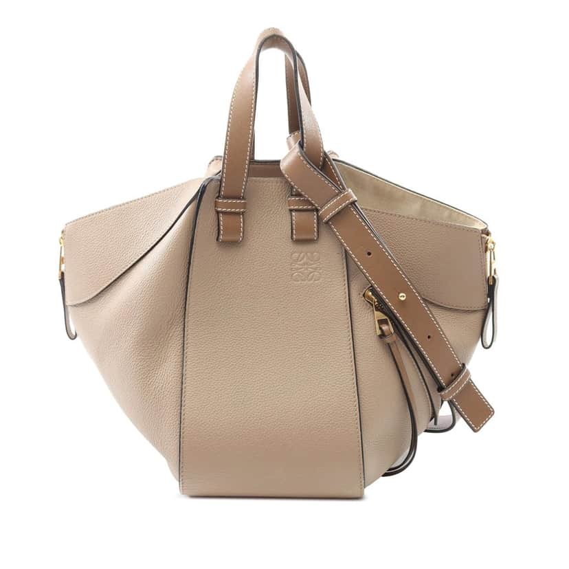 Loewe Small Leather Hammock Bag Brown Leather Good condition - Front View
