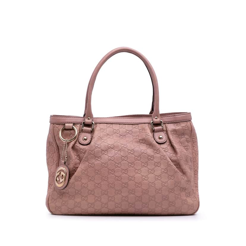 Gucci Guccissima Sukey Tote Pink Leather Good condition - Front View