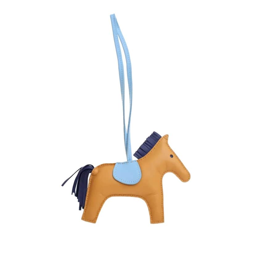 Hermès Milo Lambskin Grigri Rodeo Bag Charm MM Brown Leather Good condition - Front View