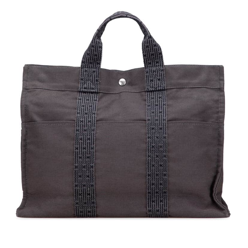 Hermès Canvas Herline MM Grey Canvas Good condition - Front View