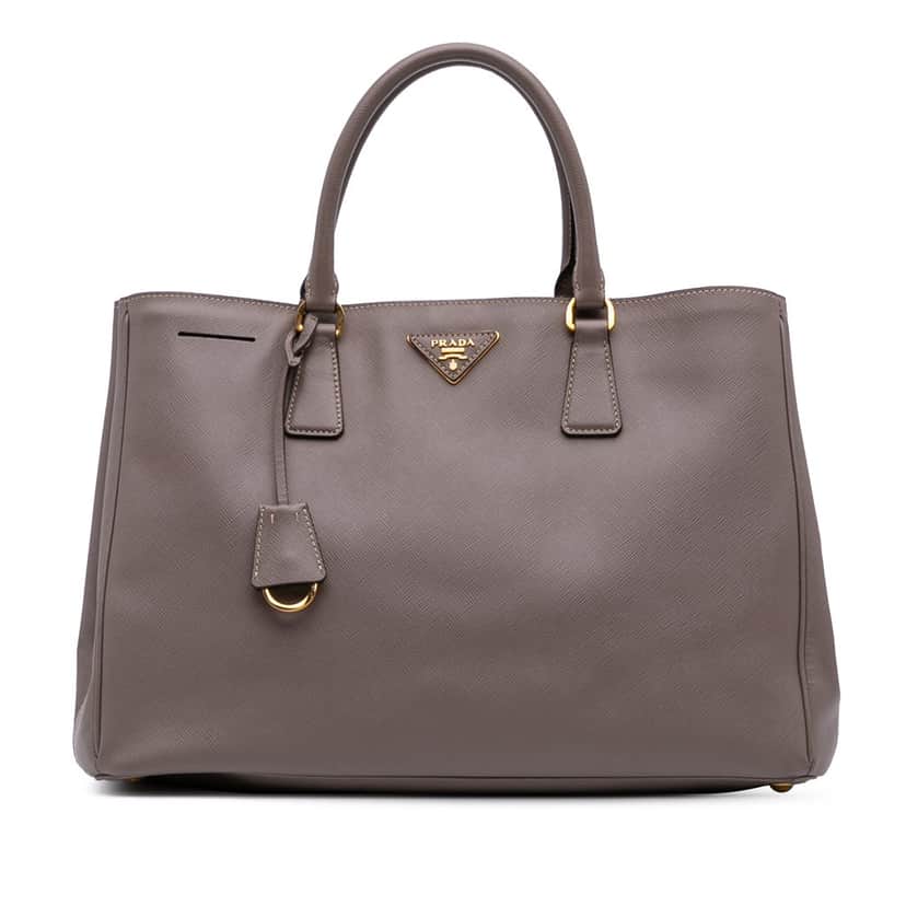 Prada Large Saffiano Lux Galleria Tote Brown Leather Good condition - Front View