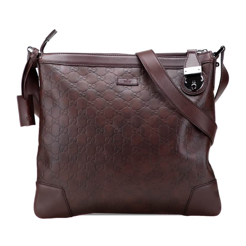 Gucci Guccissima Crossbody Brown Leather Good condition - Front View