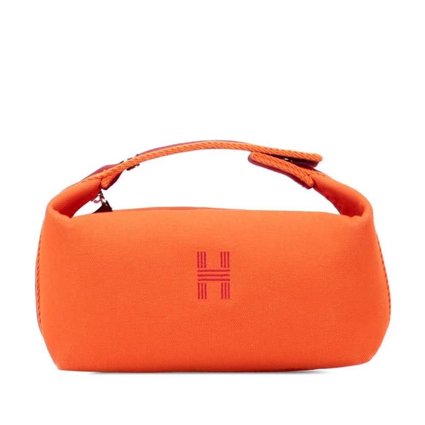 Hermès Small Canvas Bride A Brac Case Orange Canvas Good condition - Front View