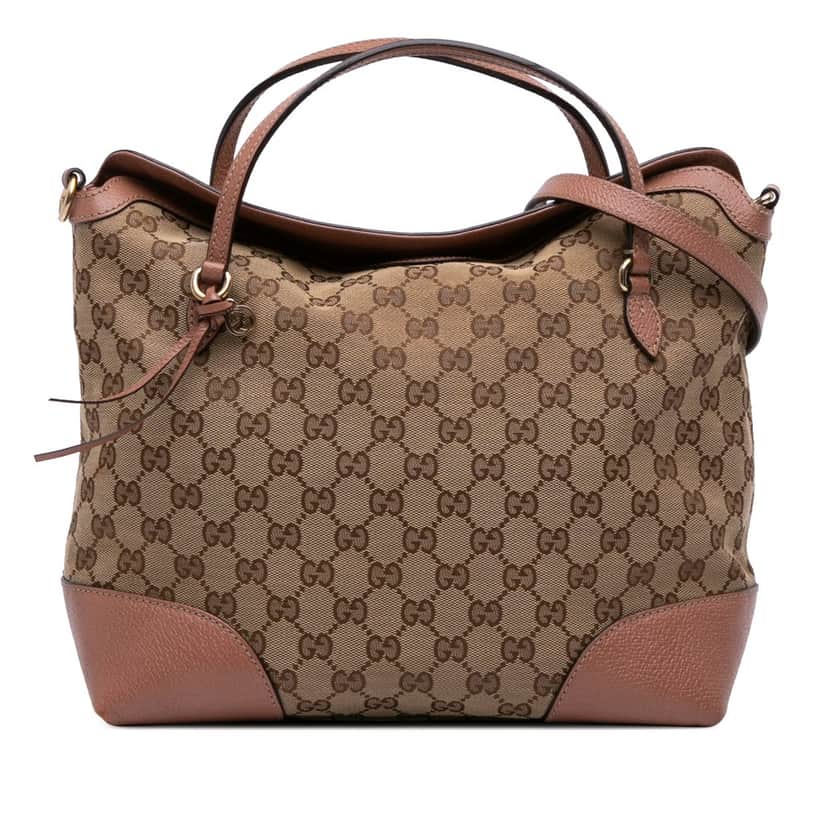 Gucci Medium GG Canvas Bree Satchel Brown Canvas Good condition - Front View