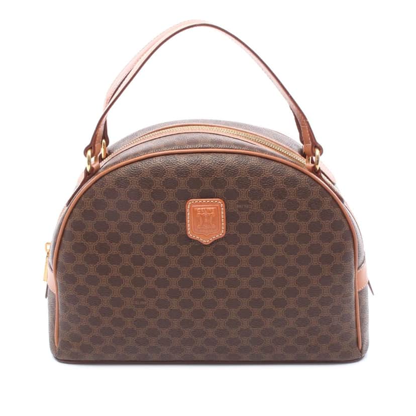 Celine Macadam Coated Canvas Handbag Brown Canvas Good condition - Front View