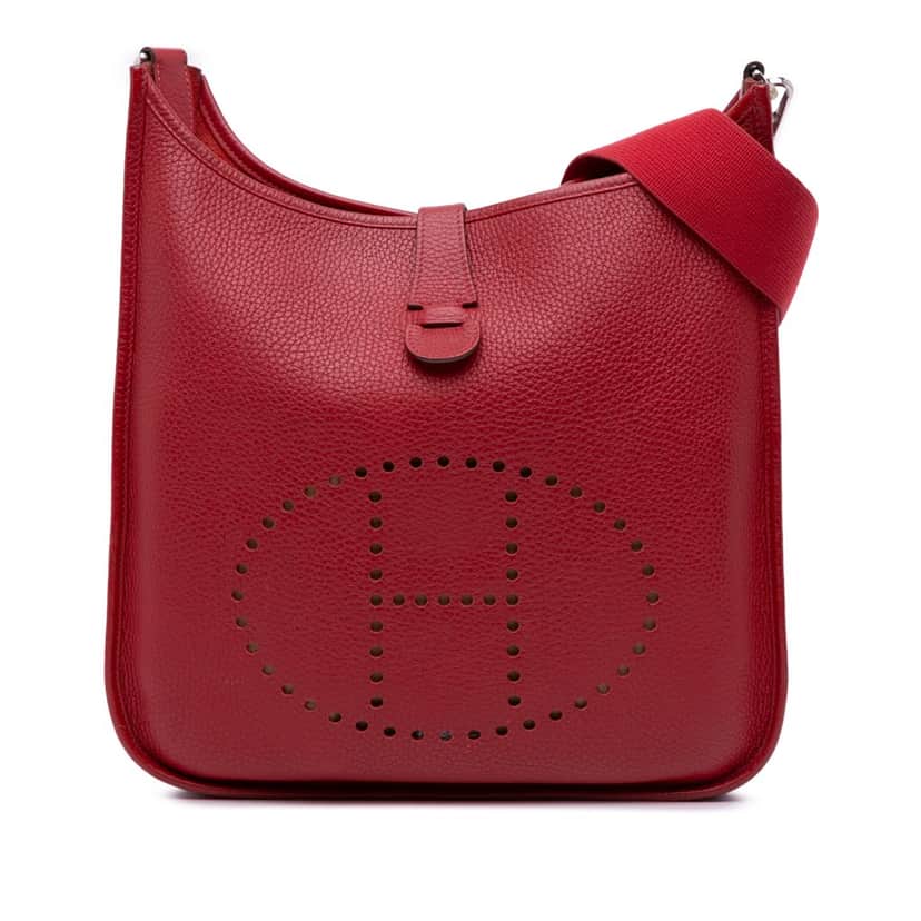Hermès Togo Evelyne I GM Red Leather Good condition - Front View